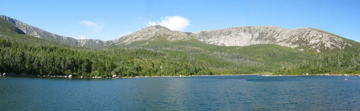 Mount Katahdin rising above the Baxter State Park wilderness, the 5,269-foot granite massif and northern terminus of the Appalachian Trail