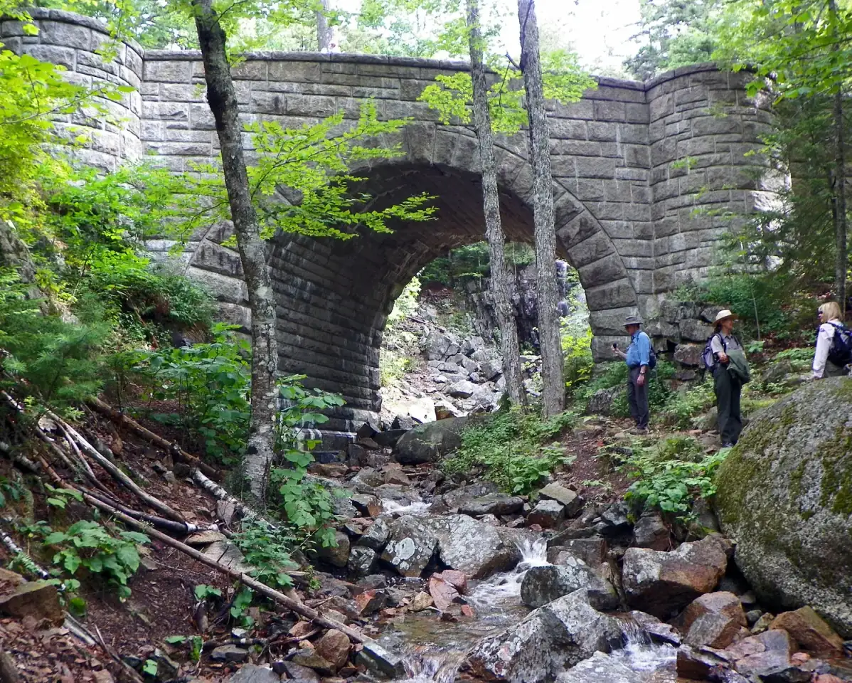 A carriage-road bridge in Acadia National Park, Maine.