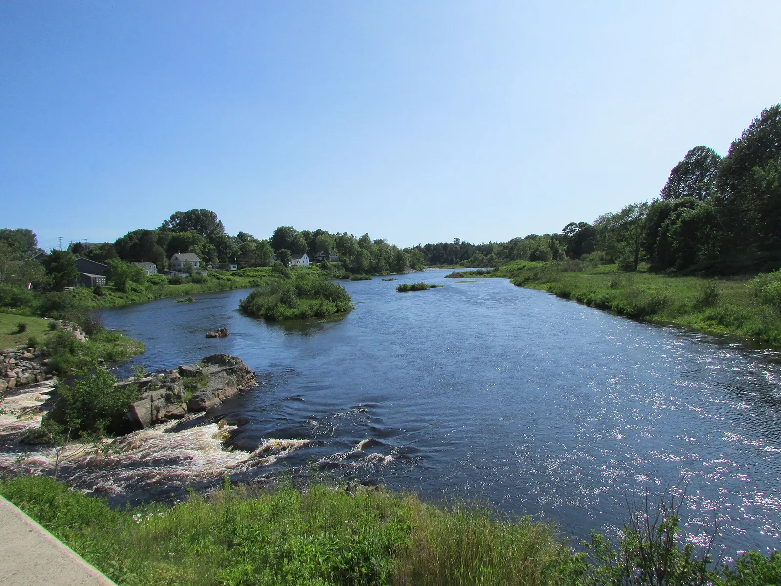 The Machias River at Bad Little Falls in Machias, Maine.