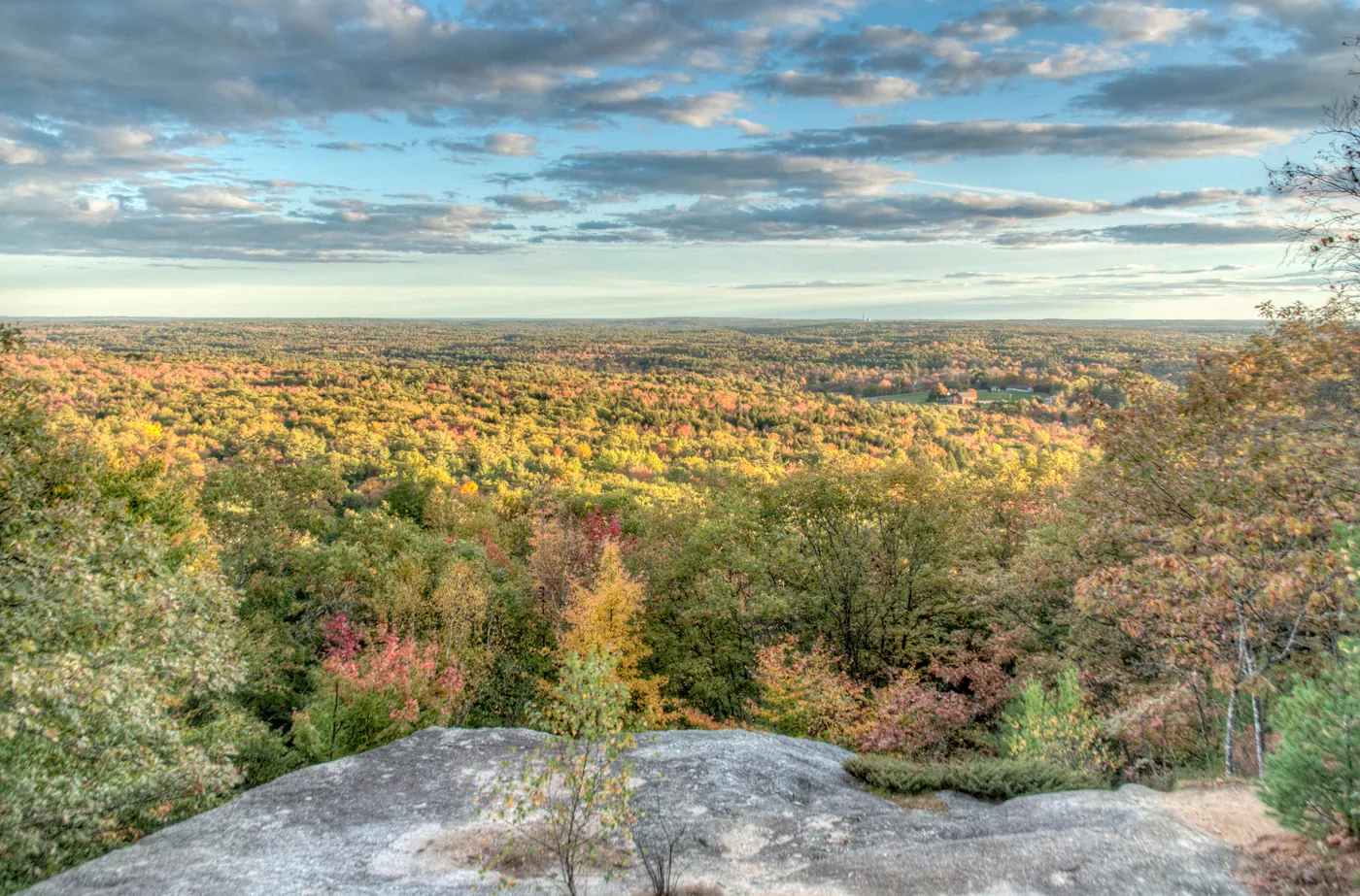 The view from Bradbury Mountain in Pownal, Maine.