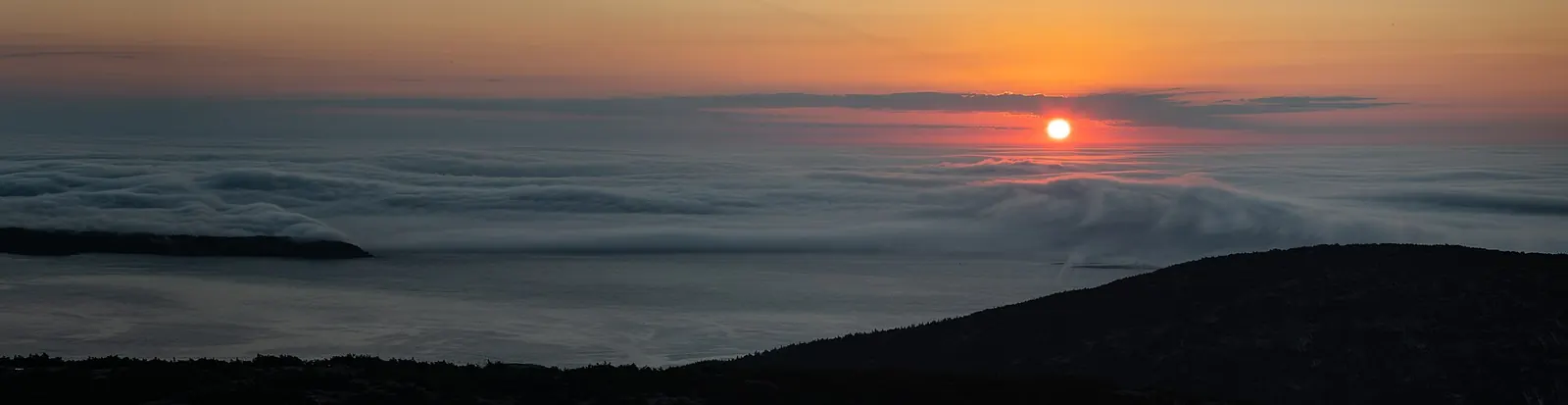 The view from Cadillac Mountain in Acadia National Park, Maine.