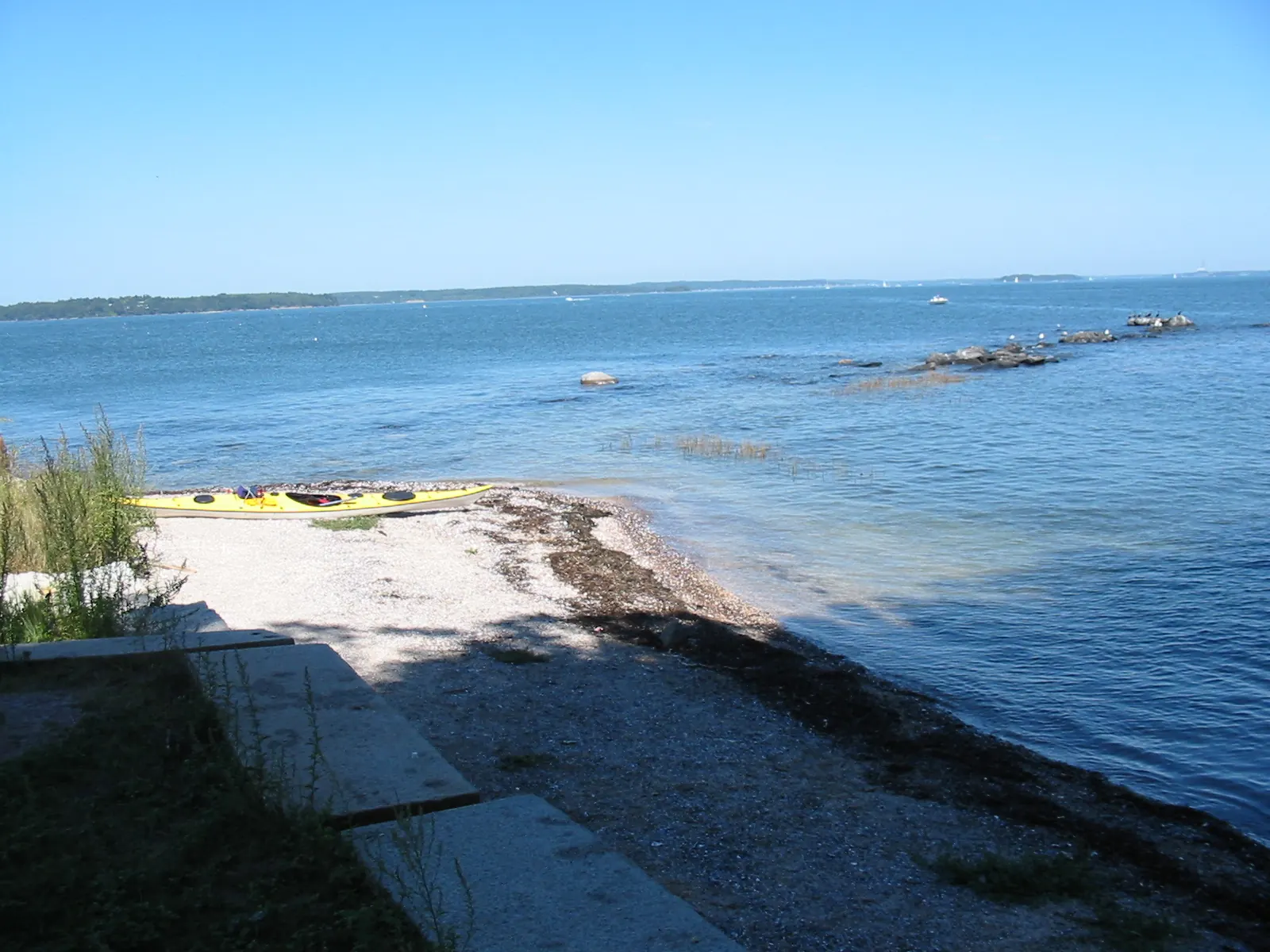 Fort Gorges and Casco Bay in Portland, Maine.