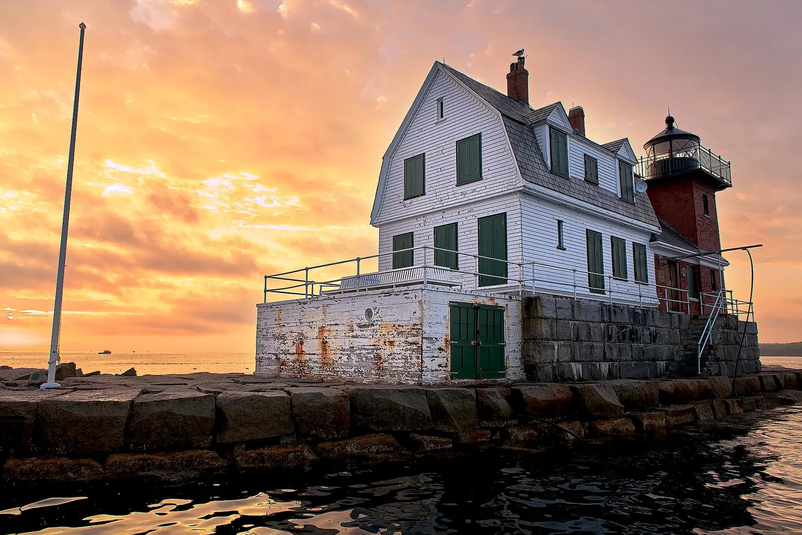 Rockland Breakwater Light in Rockland, Maine.