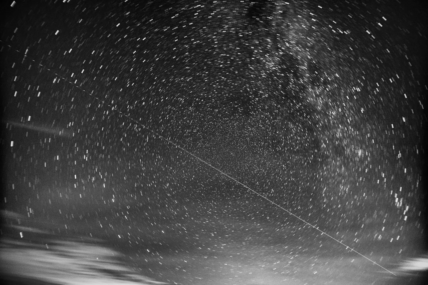 A meteor above Stover’s Point Preserve in Harpswell, Maine.