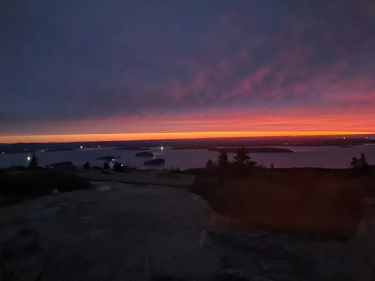 Sunrise from the summit of Cadillac Mountain in Acadia National Park