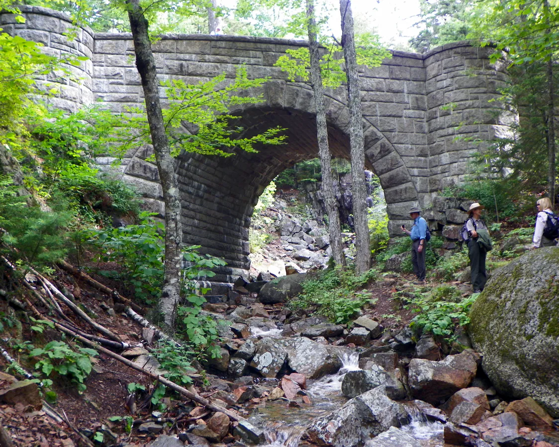 Stone carriage road bridge in Acadia